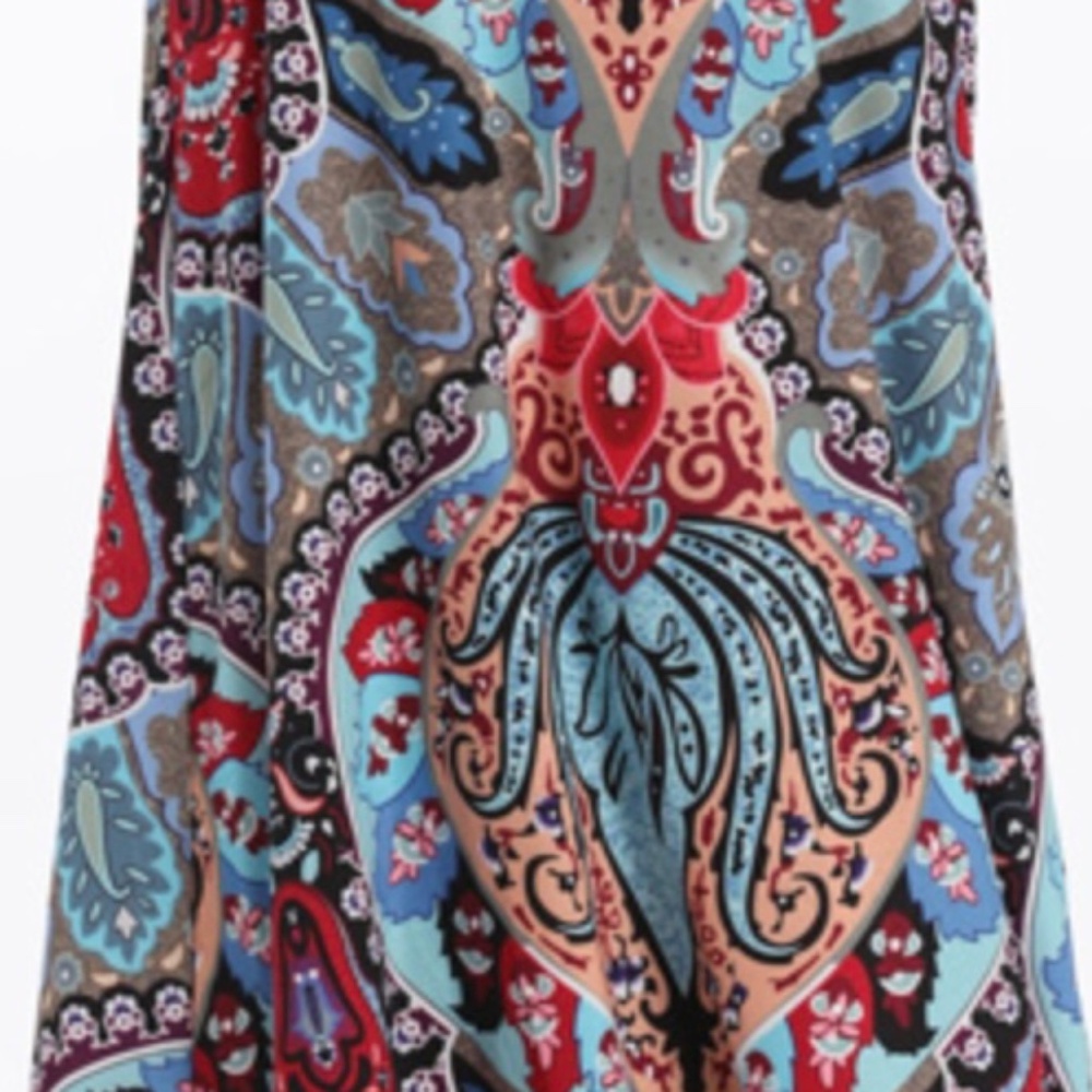 New Women’s Long Maxi Skirt Relaxed Casual Pull On Comfort Paisley Flower XLarge - Picture 5 of 5